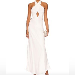Revolve: Wyn Satin Halter Dress